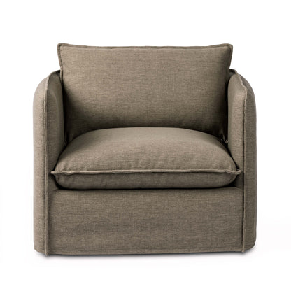 Leon Outdoor Swivel Chair in Alessi Fawn front view