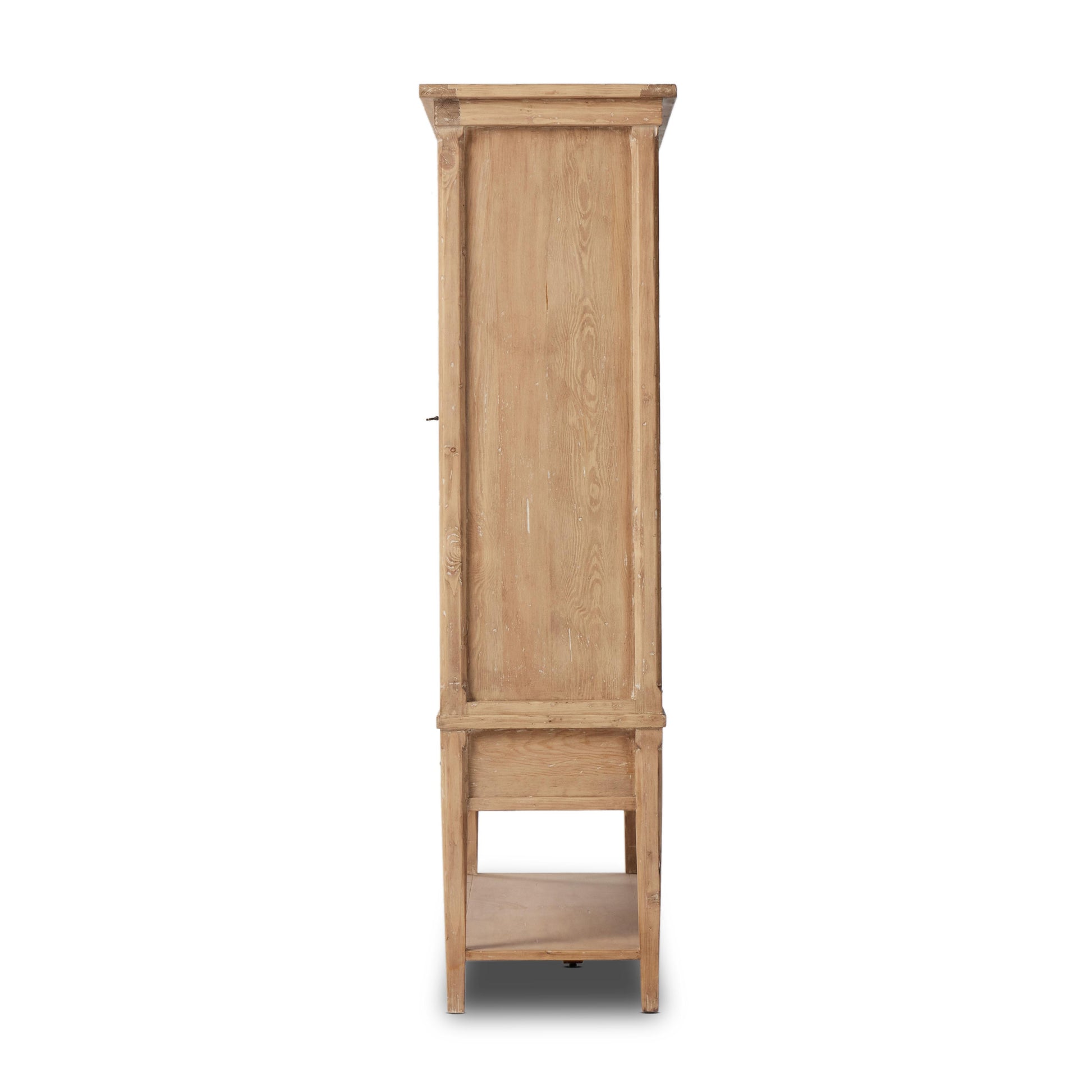 Hurston Wide Cabinet in aged light pine side view