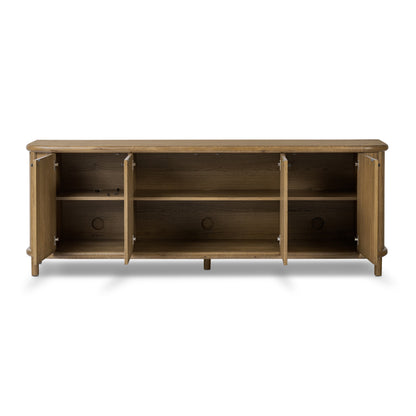 Elodie Sideboard cabinet doors open with shelving inside