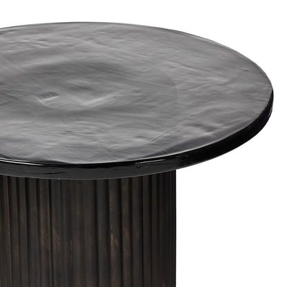 Madden Smoked Glass End Table close up