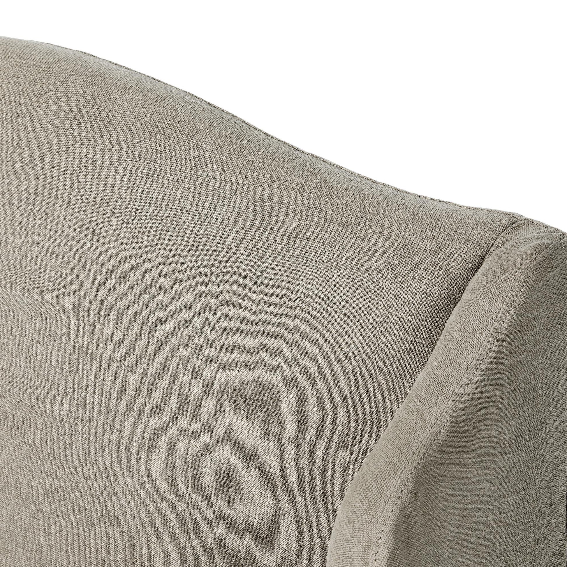 Blythe Slipcover Bed broadway stone close up of headboard