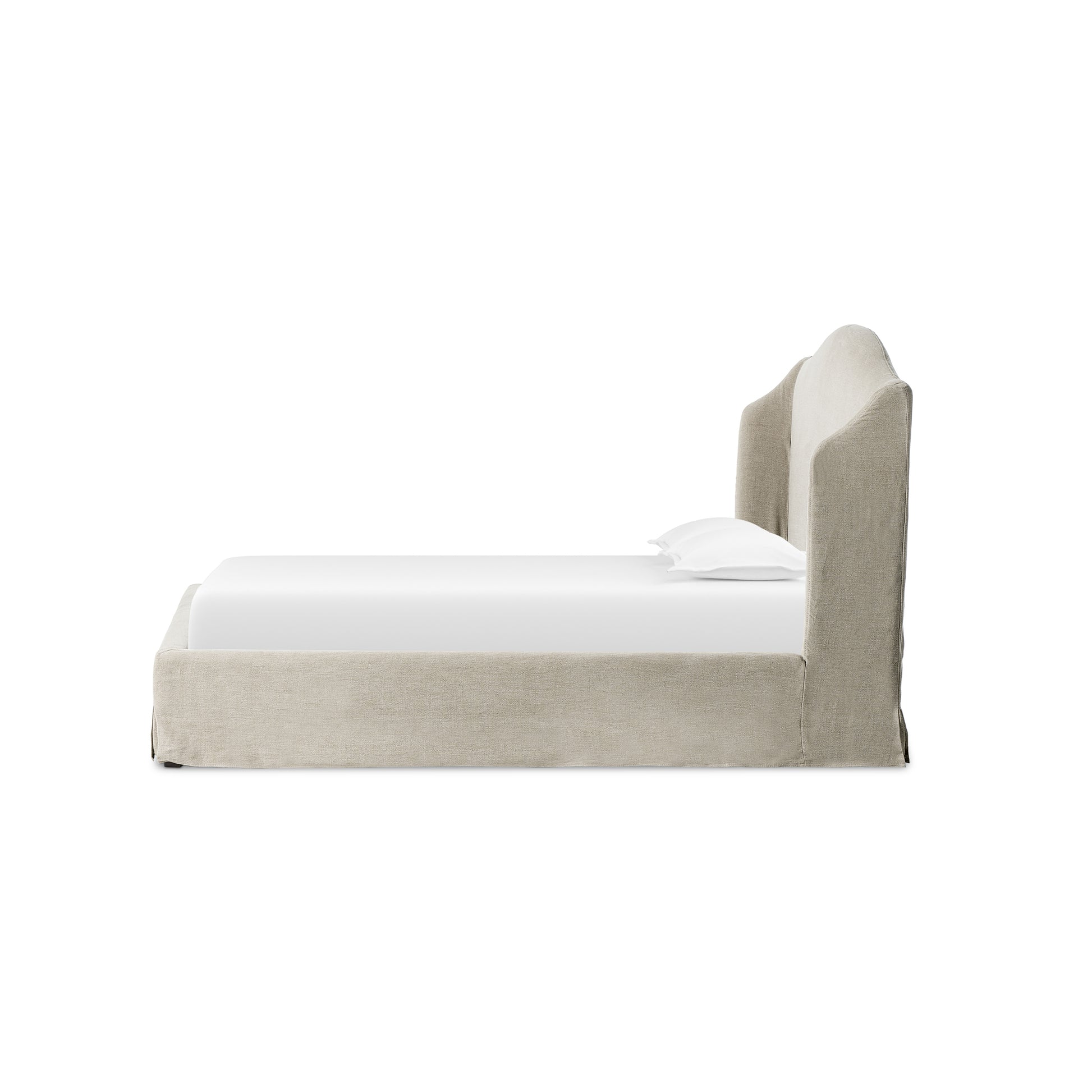 Blythe Slipcover Bed broadway stone side view