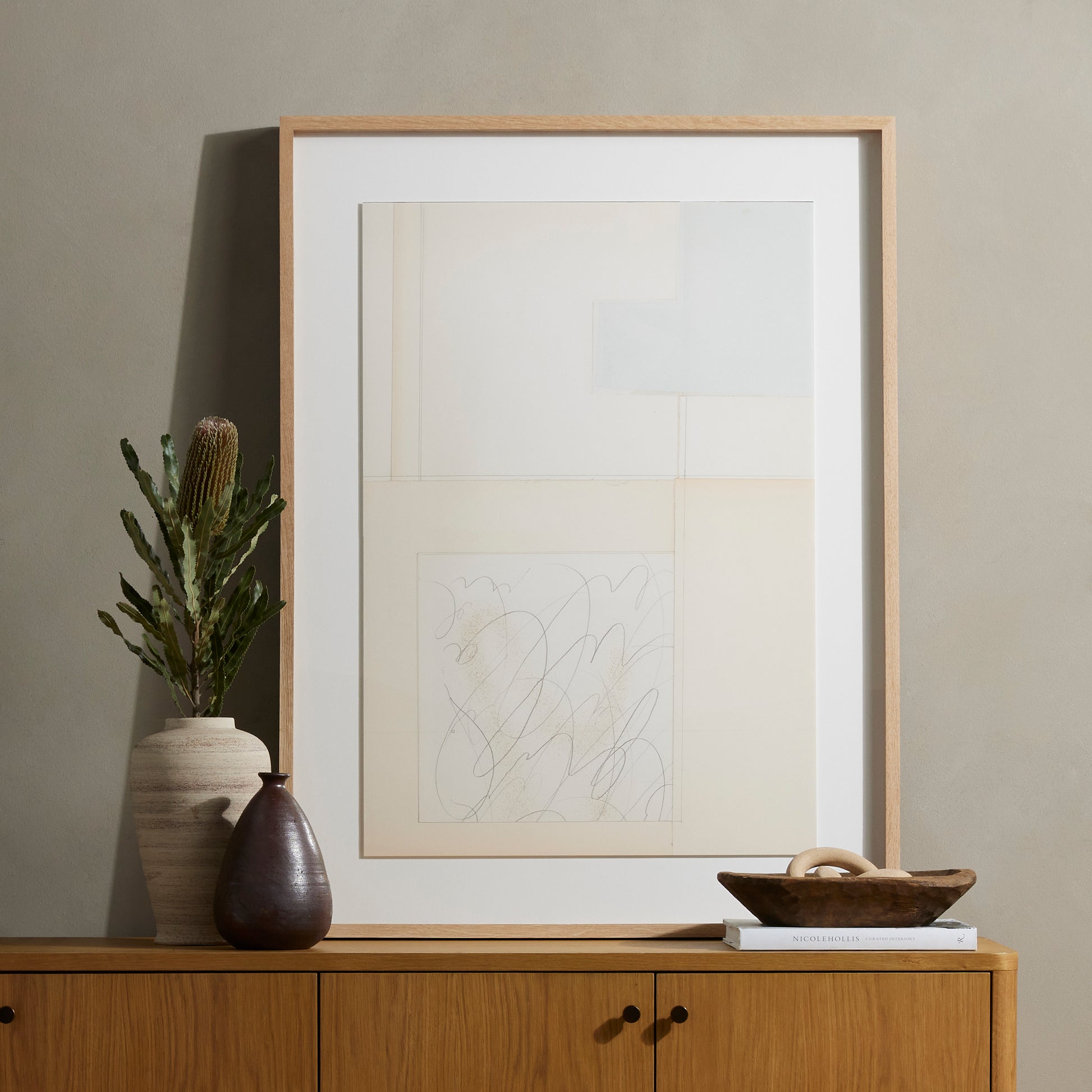 Neutral Collage II by Amy Berlin shown styled on table