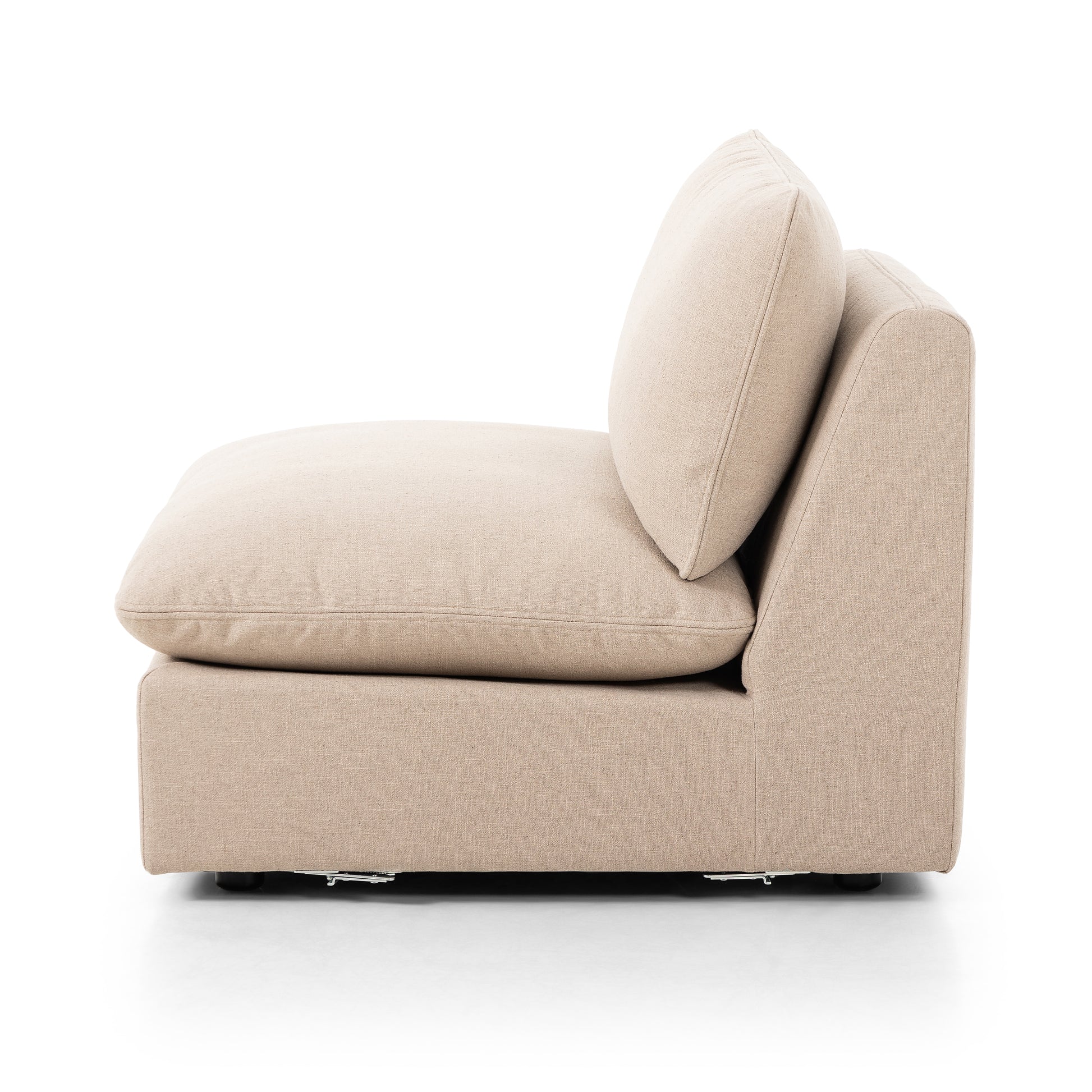 Taupe Armless Laura Sectional side view