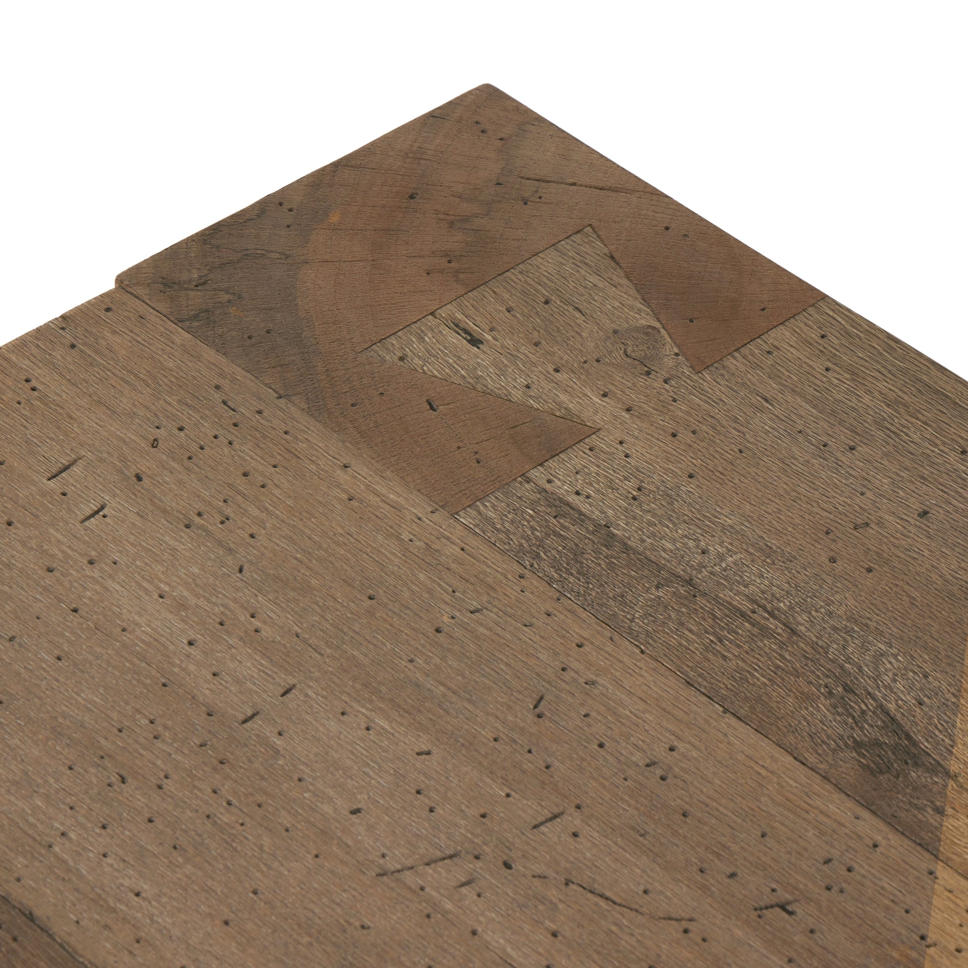 Powell Rectangular Coffee Table in Rustic Oak color corner of tabletop