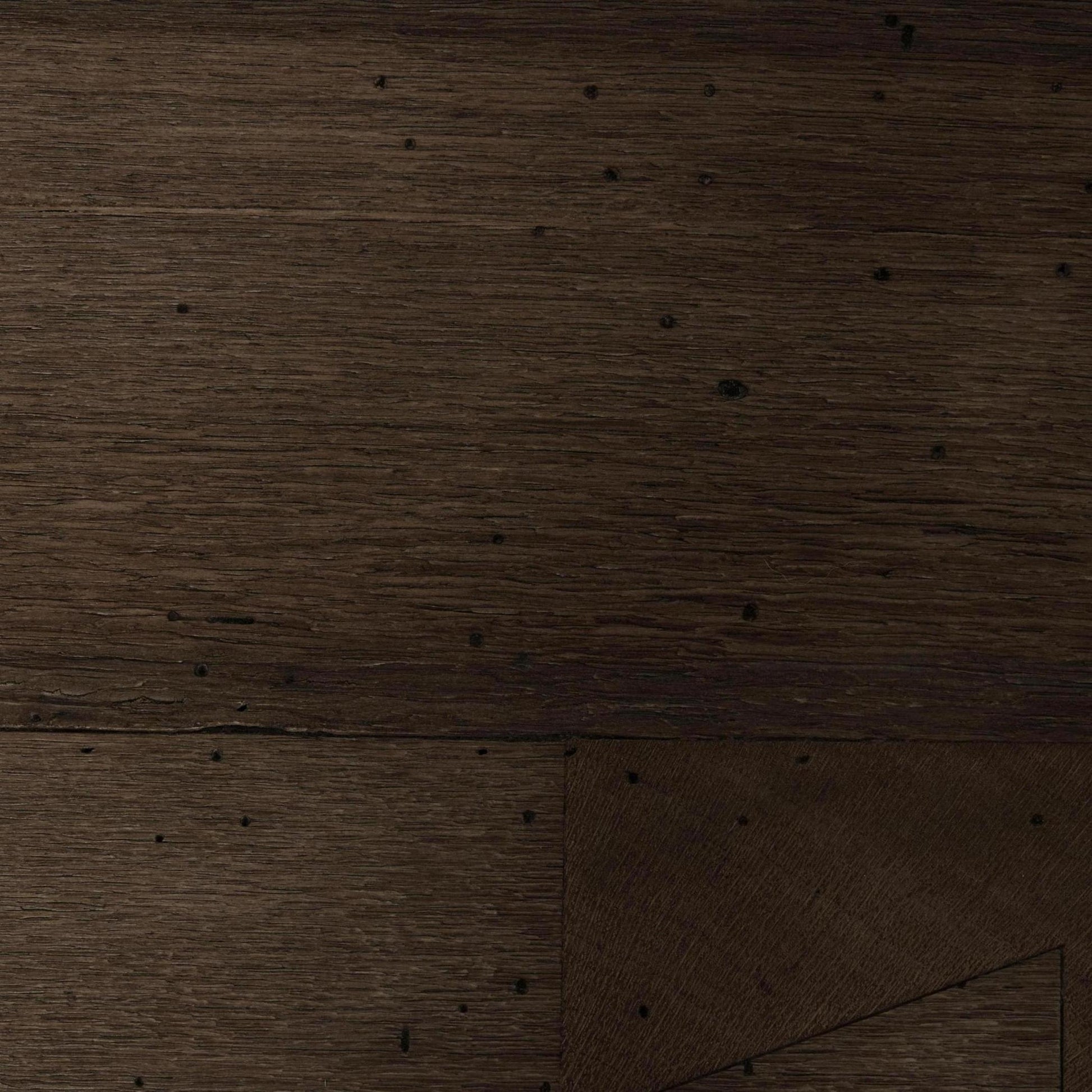 Powell Rectangular Coffee Table in ebony oak close up of wood detail on top of table