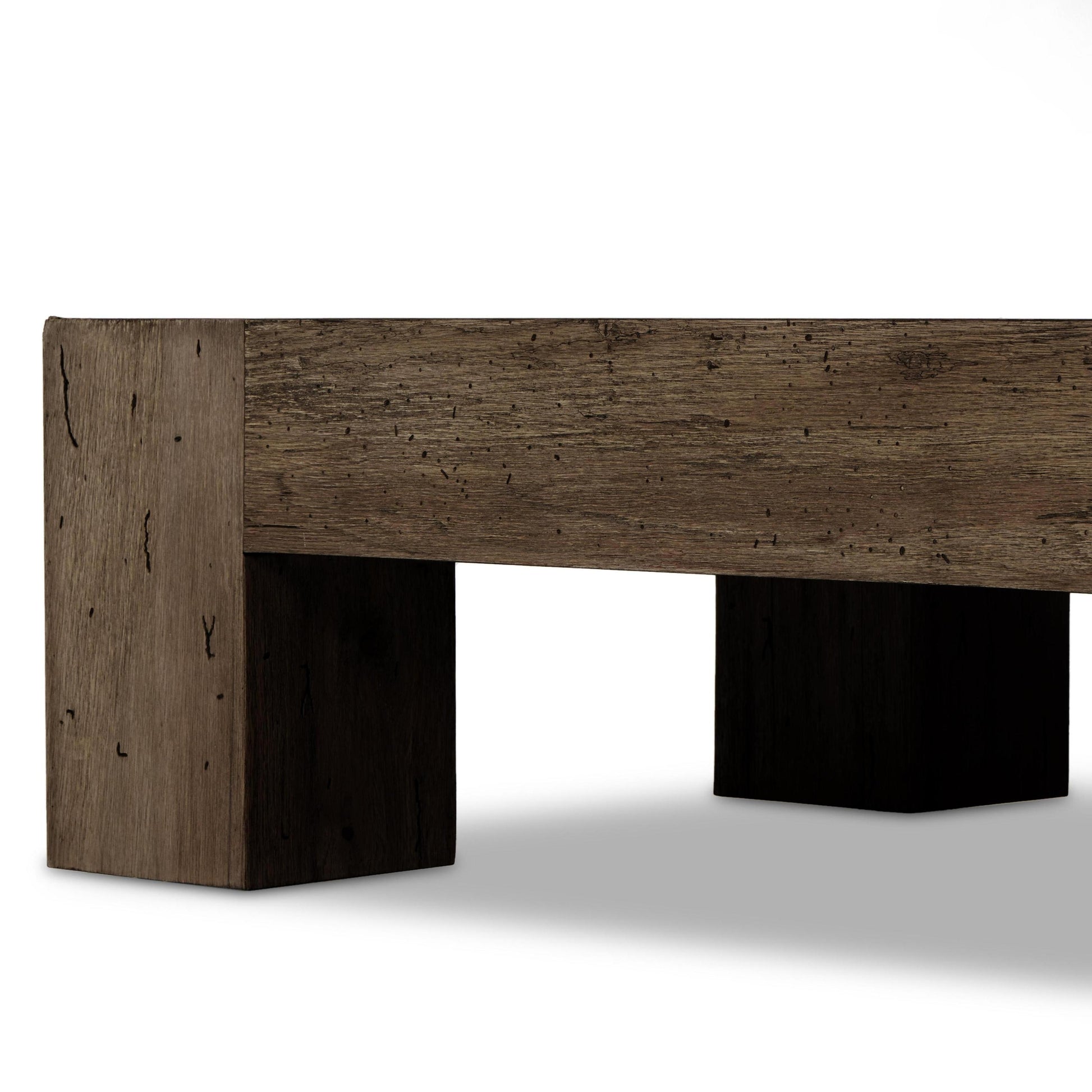 Powell Rectangular Coffee Table in ebony oak close up front view