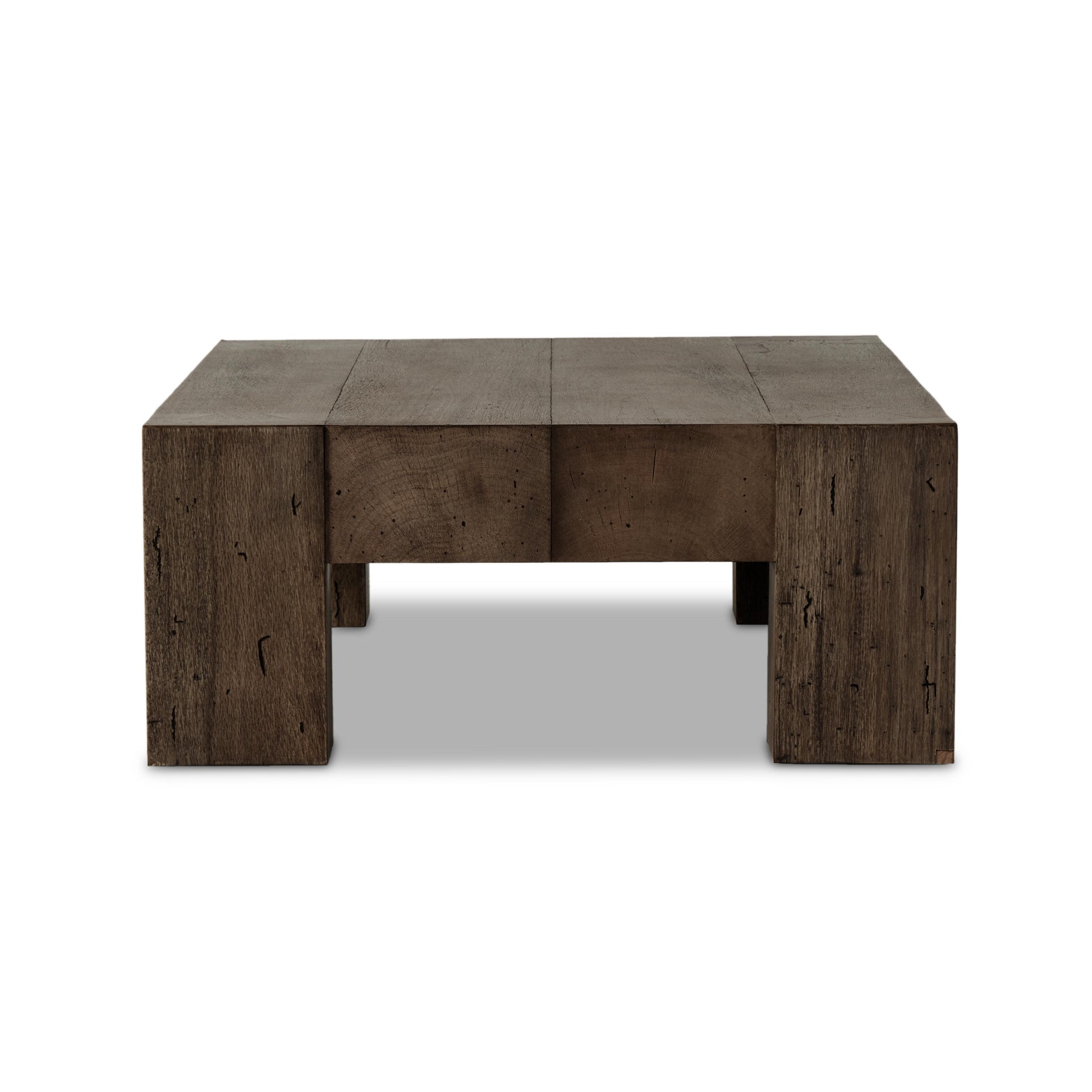 Powell Rectangular Coffee Table in ebony oak side view