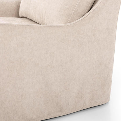 Sabine Slipcover Swivel Chair - shell - close up of side of chair