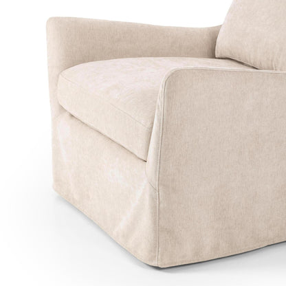 Sabine Slipcover Swivel Chair - shell - close up of arms of chair