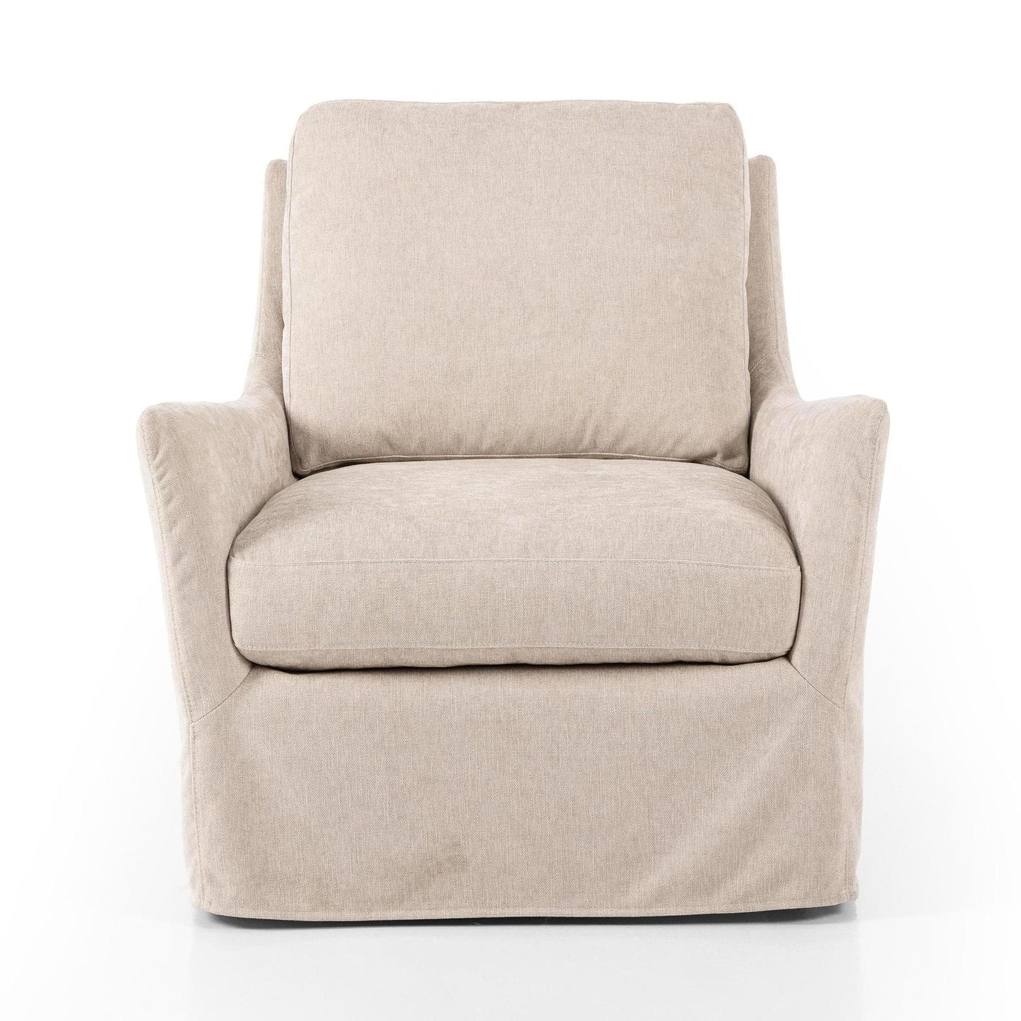 Sabine Slipcover Swivel Chair in shell front view