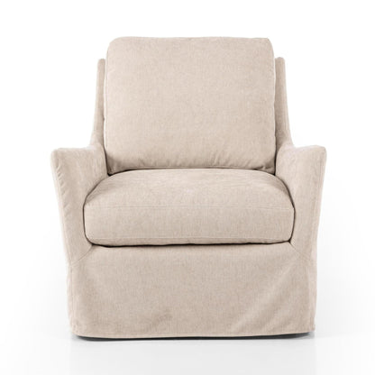 Sabine Slipcover Swivel Chair in shell front view