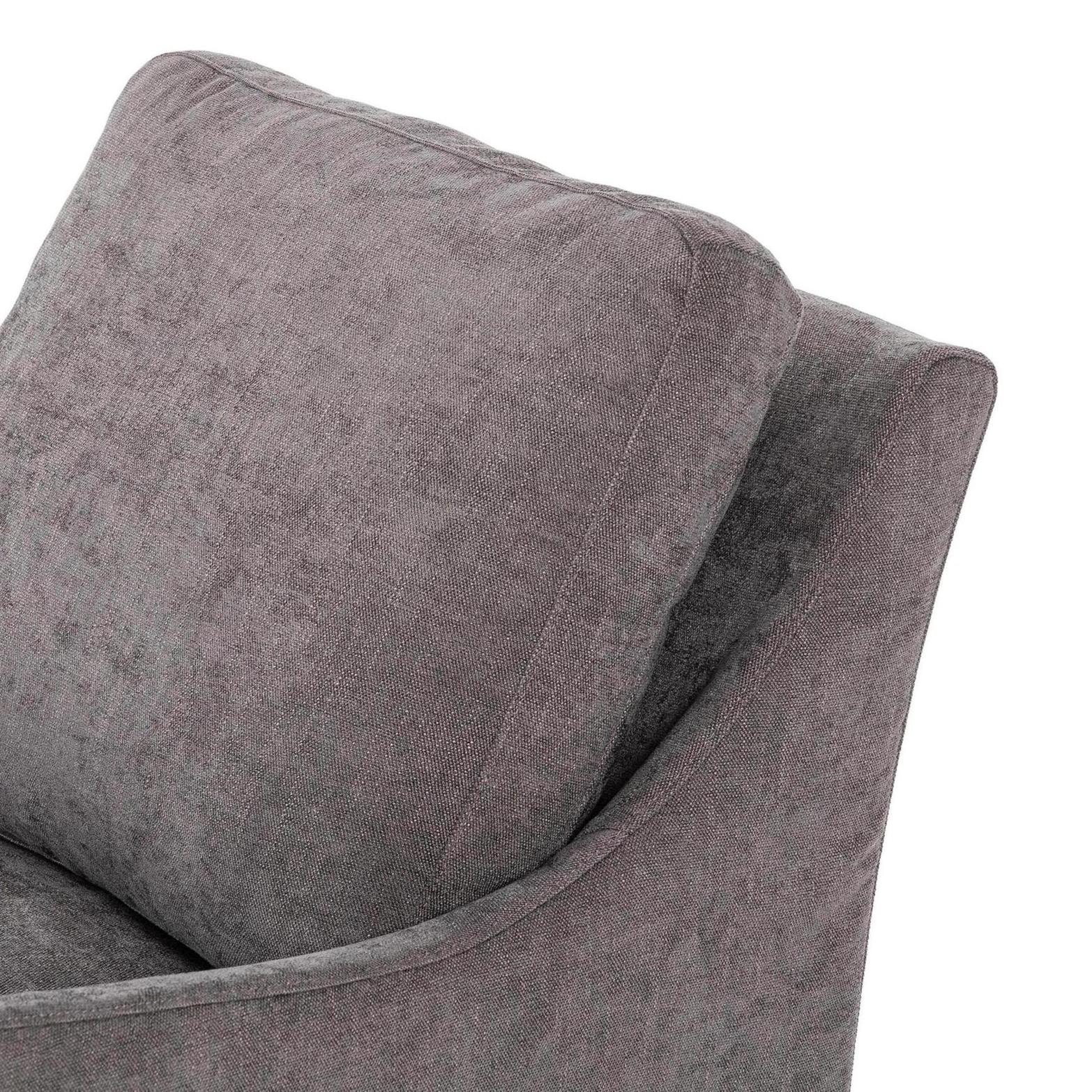 Sabine Slipcover Swivel Chair - smoke - close up of back cushion