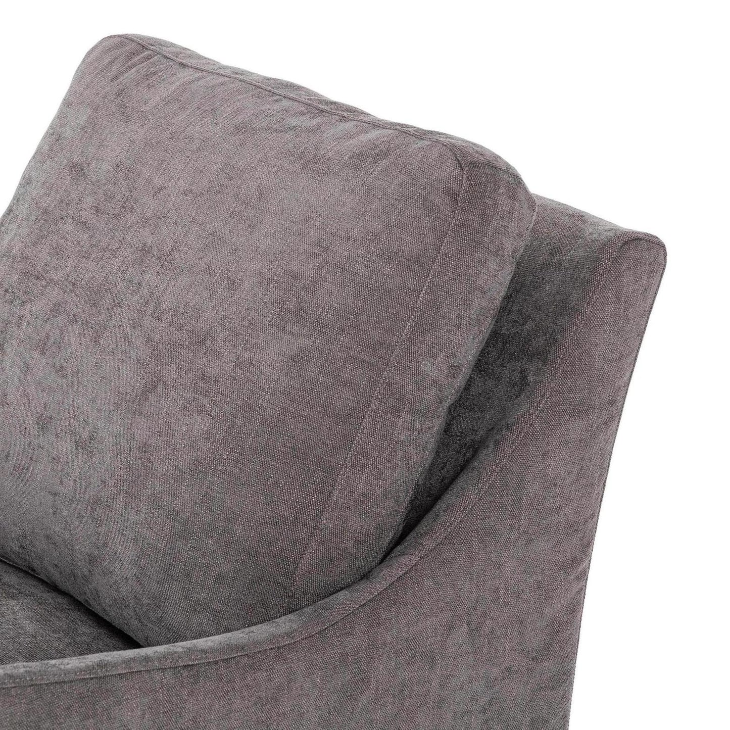 Sabine Slipcover Swivel Chair - smoke - close up of back cushion