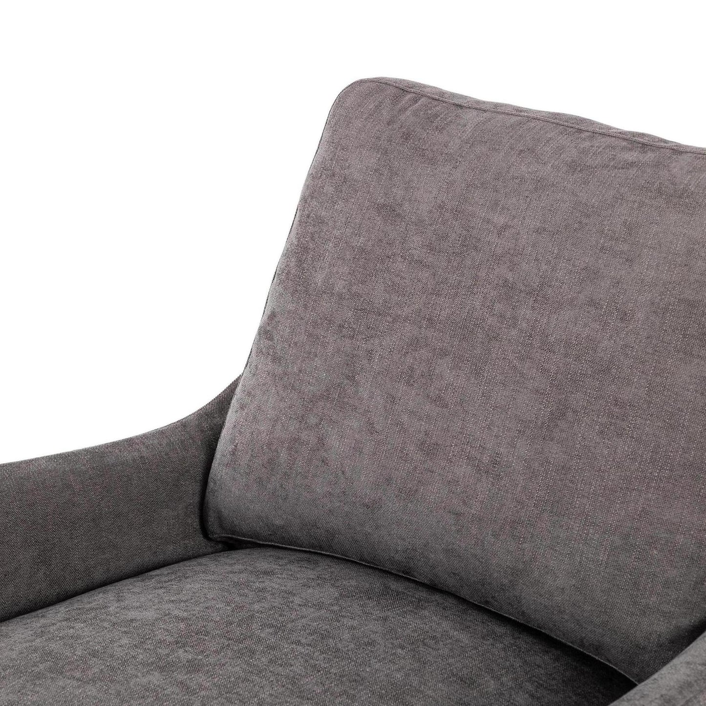 Sabine Slipcover Swivel Chair - smoke - close up of backrest