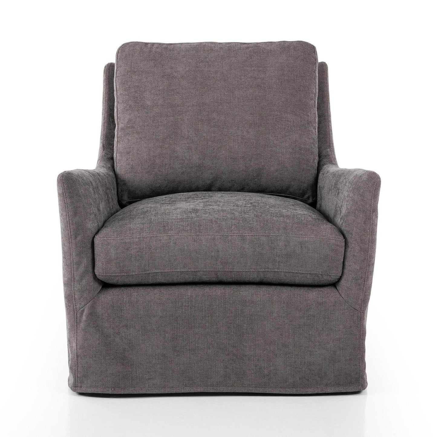 Sabine Slipcover Swivel Chair - smoke -  front view