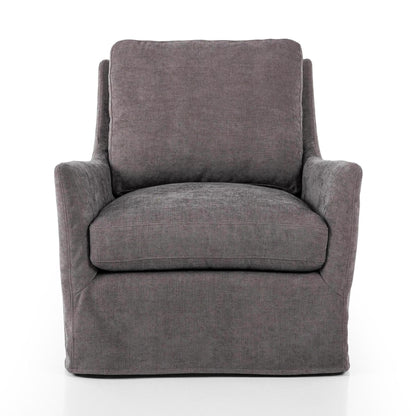 Sabine Slipcover Swivel Chair - smoke -  front view