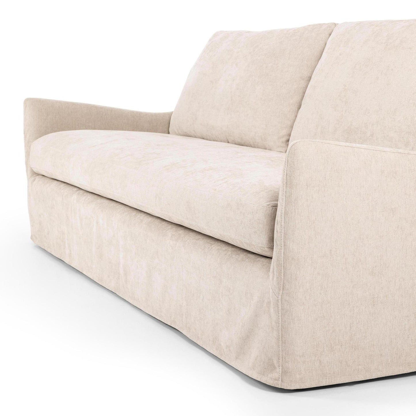 Sabine Slipcover Sofa - shell - close up angled view