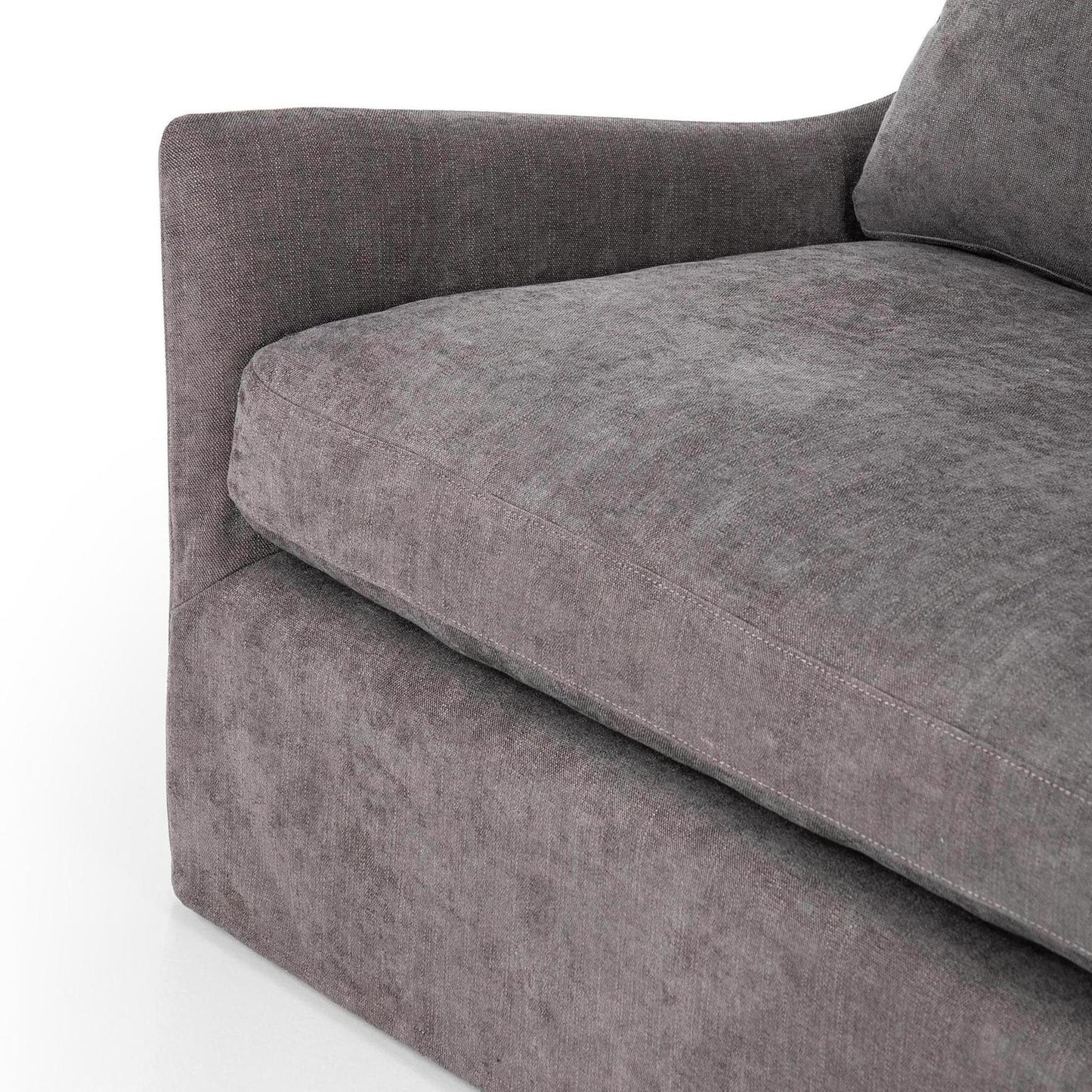 Sabine Slipcover Sofa - smoke - close up of seat cushion