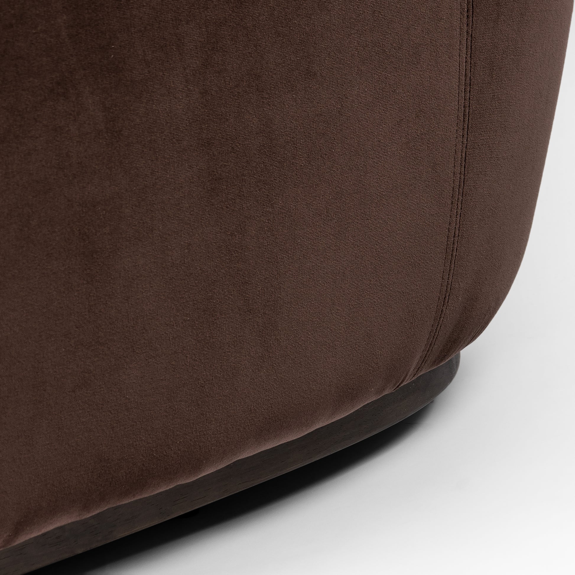 Surrey Cocoa Velvet Caesar Swivel Chair base up close