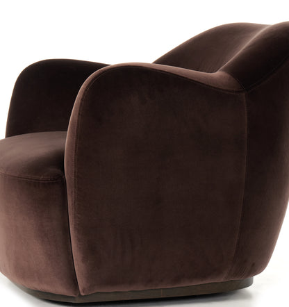 Surrey Cocoa Velvet Caesar Swivel Chair