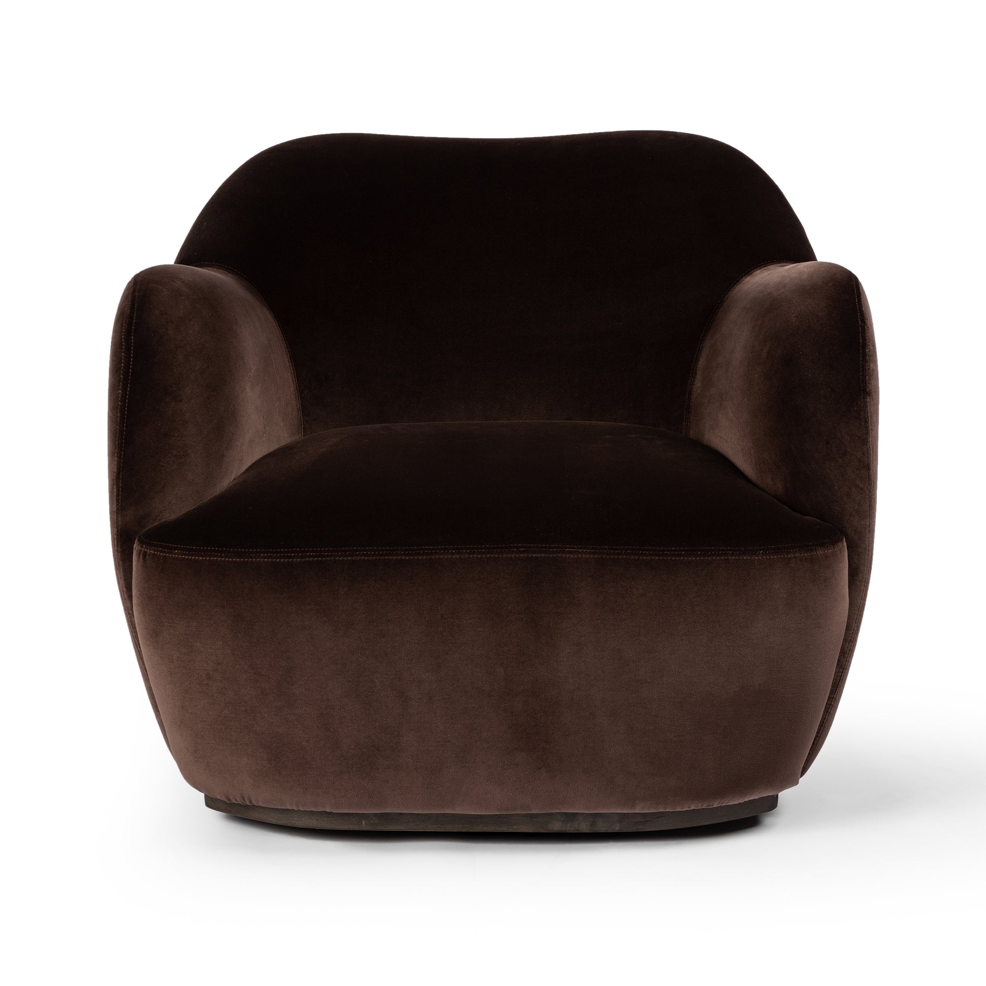 Surrey Cocoa Velvet Caesar Swivel Chair front