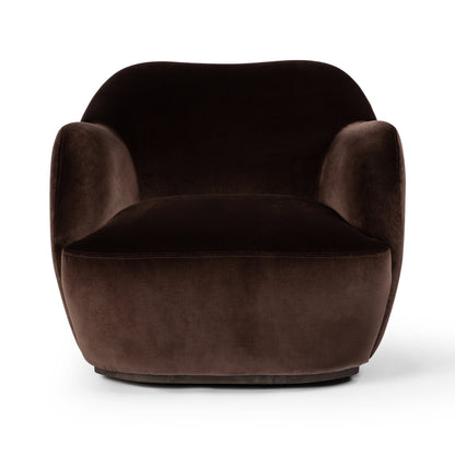Surrey Cocoa Velvet Caesar Swivel Chair front