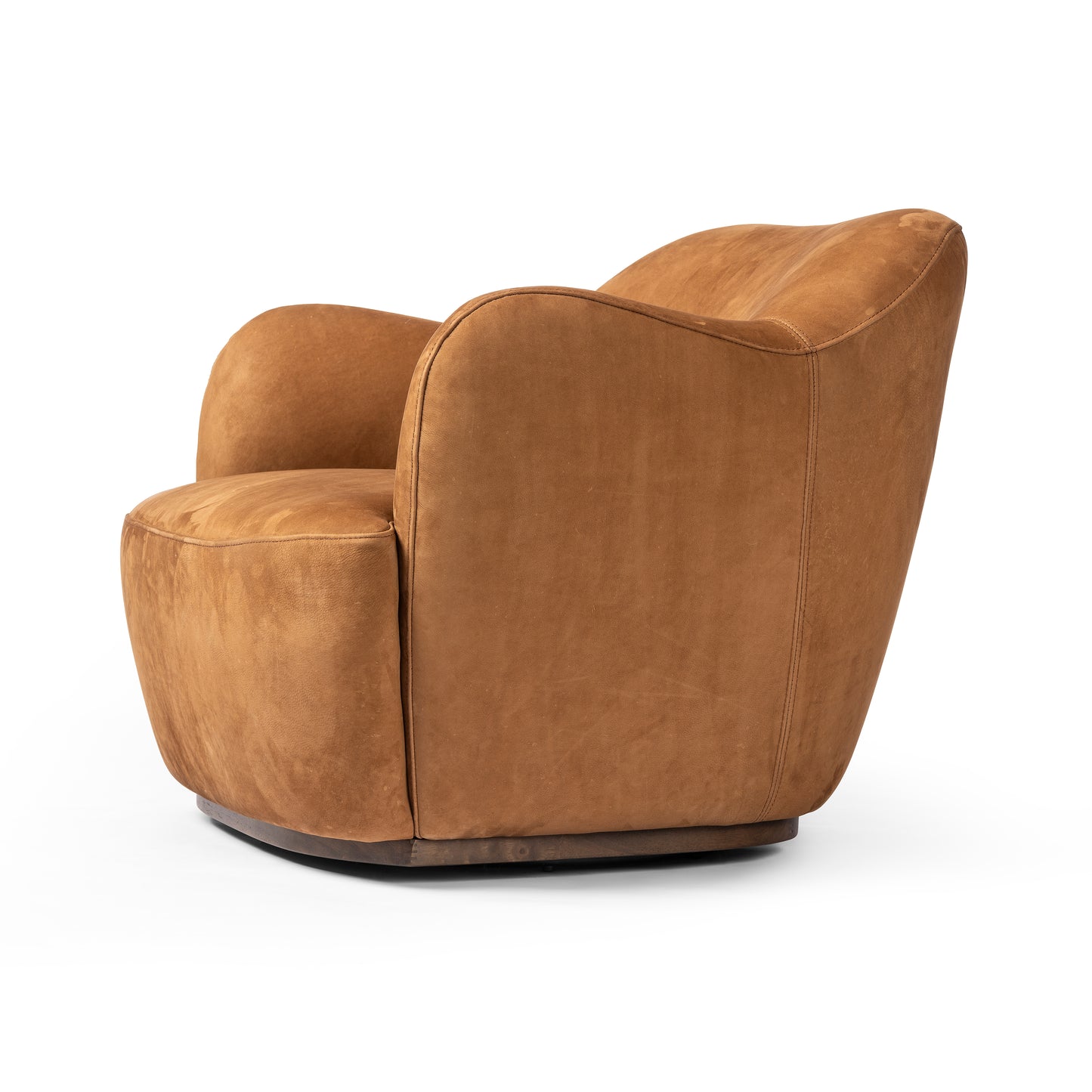 Nubuck Cognac Caesar Swivel Chair