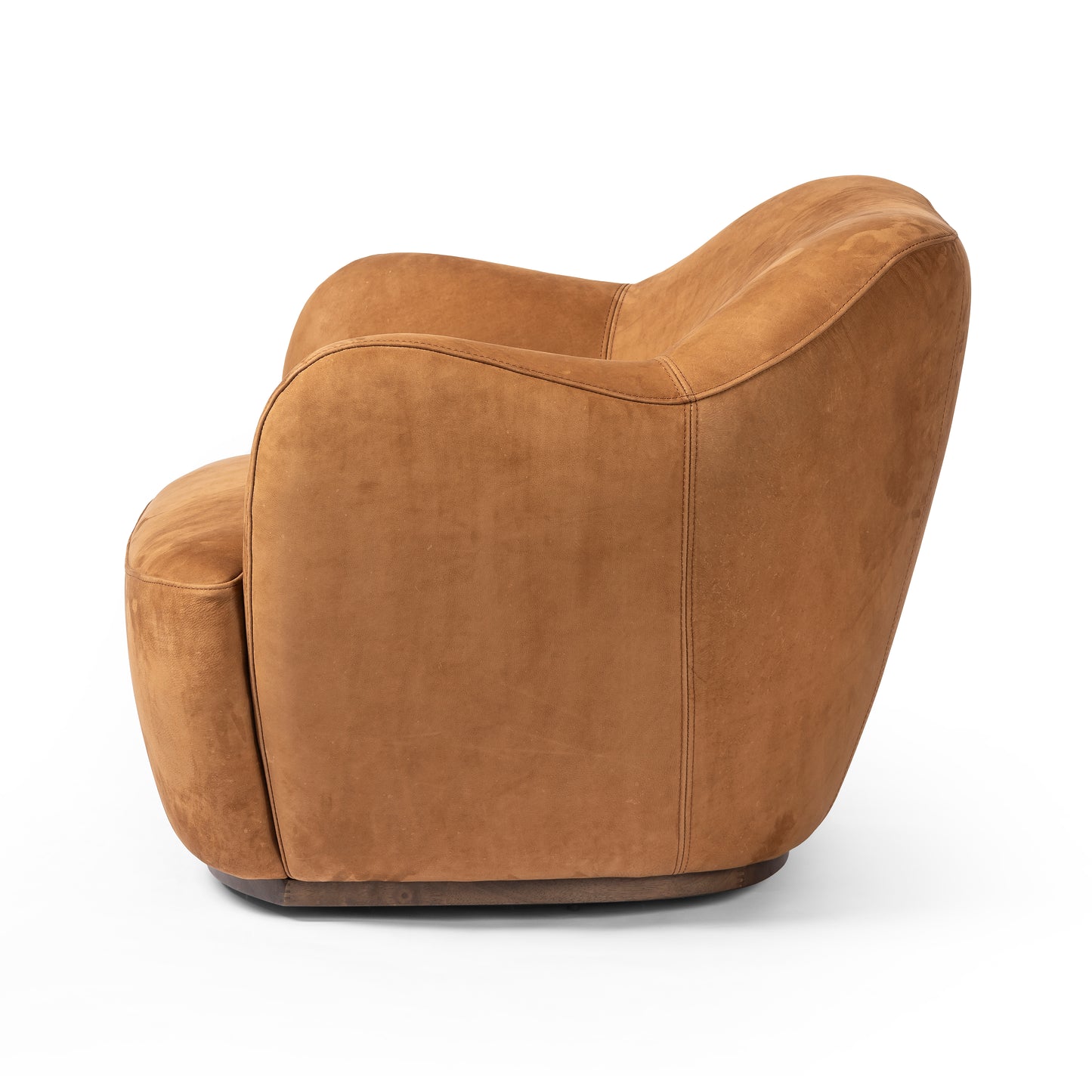 Nubuck Cognac Caesar Swivel Chair side