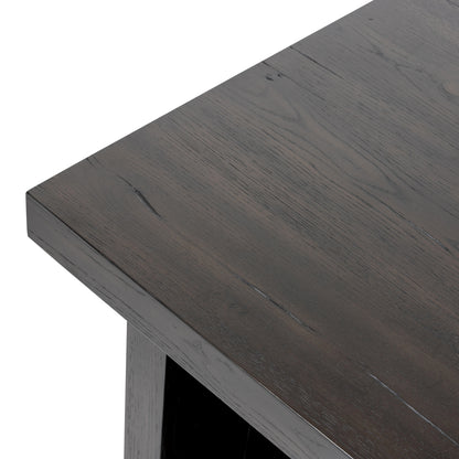 Smoked Black Edison End Table top corner up close
