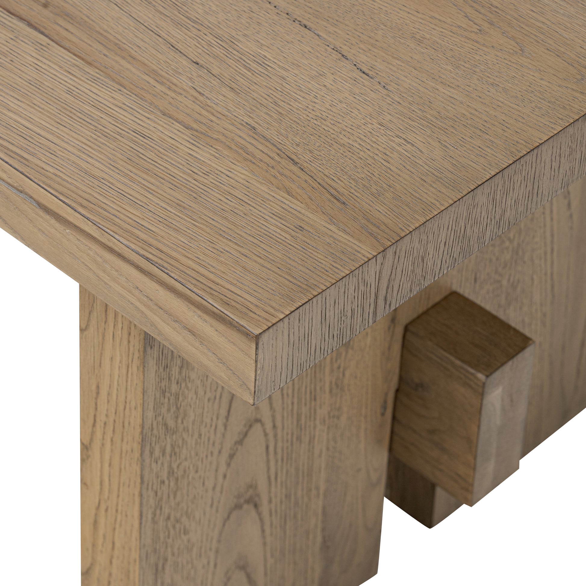 Light Oak Edison End Table top corner up close
