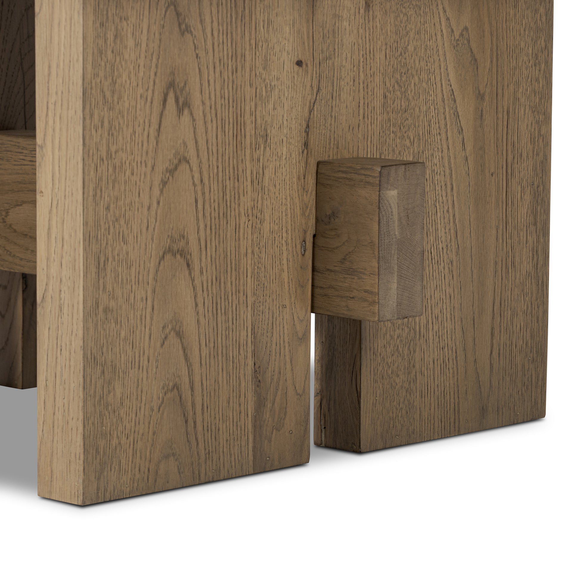 Light Oak Edison End Table legs up close