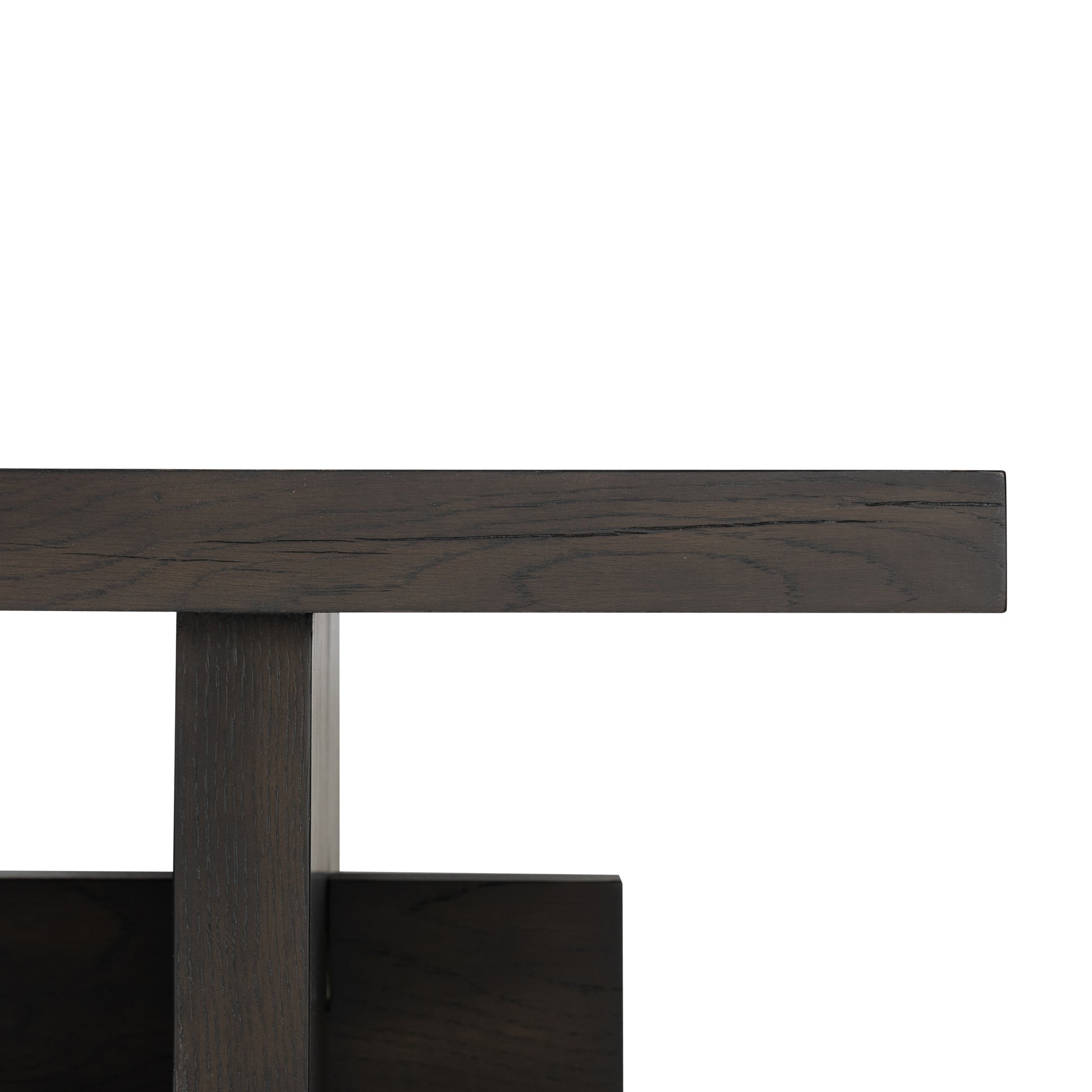 Smoked Black Edison Coffee Table side of table top close up