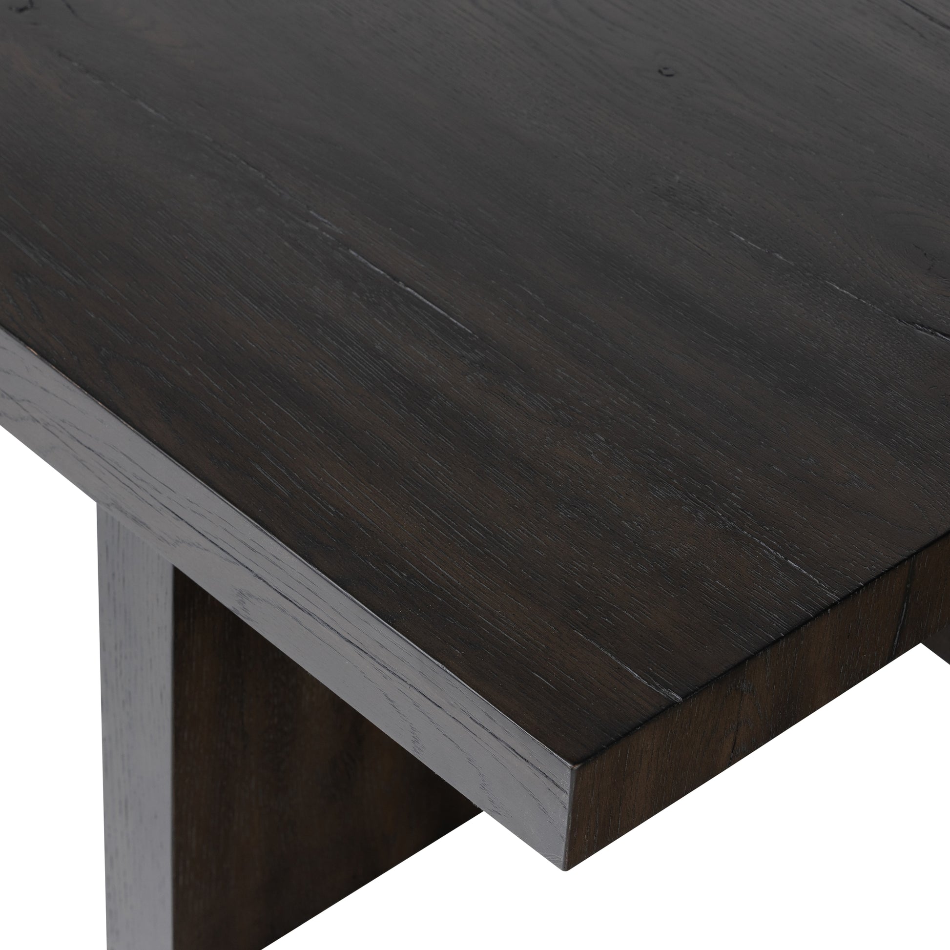 Smoked Black Edison Coffee Table top corner close up
