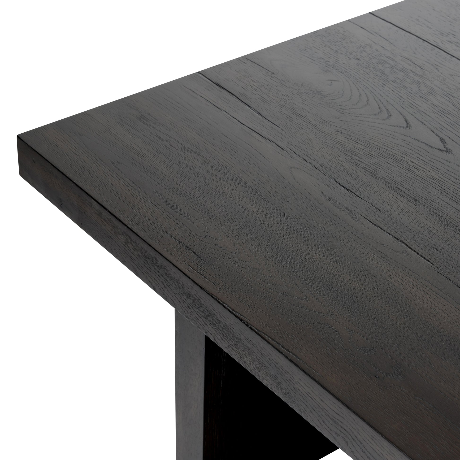 Smoked Black Edison Coffee Table top corner close up