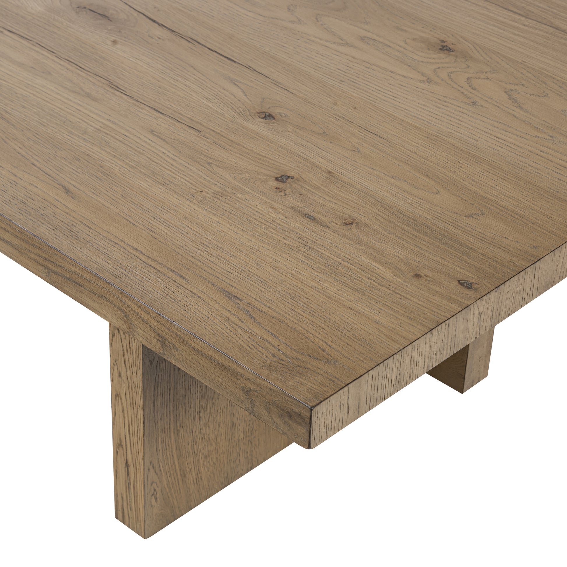 Light Oak Edison Coffee Table top corner up close