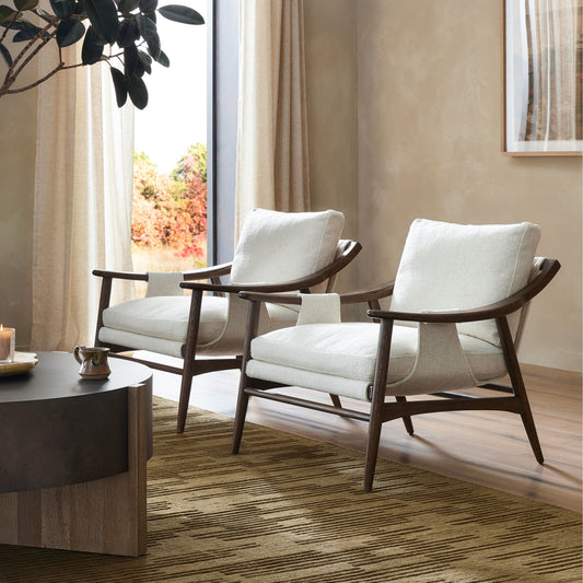 2 Omari Natural Kennedy Chairs shown in living room