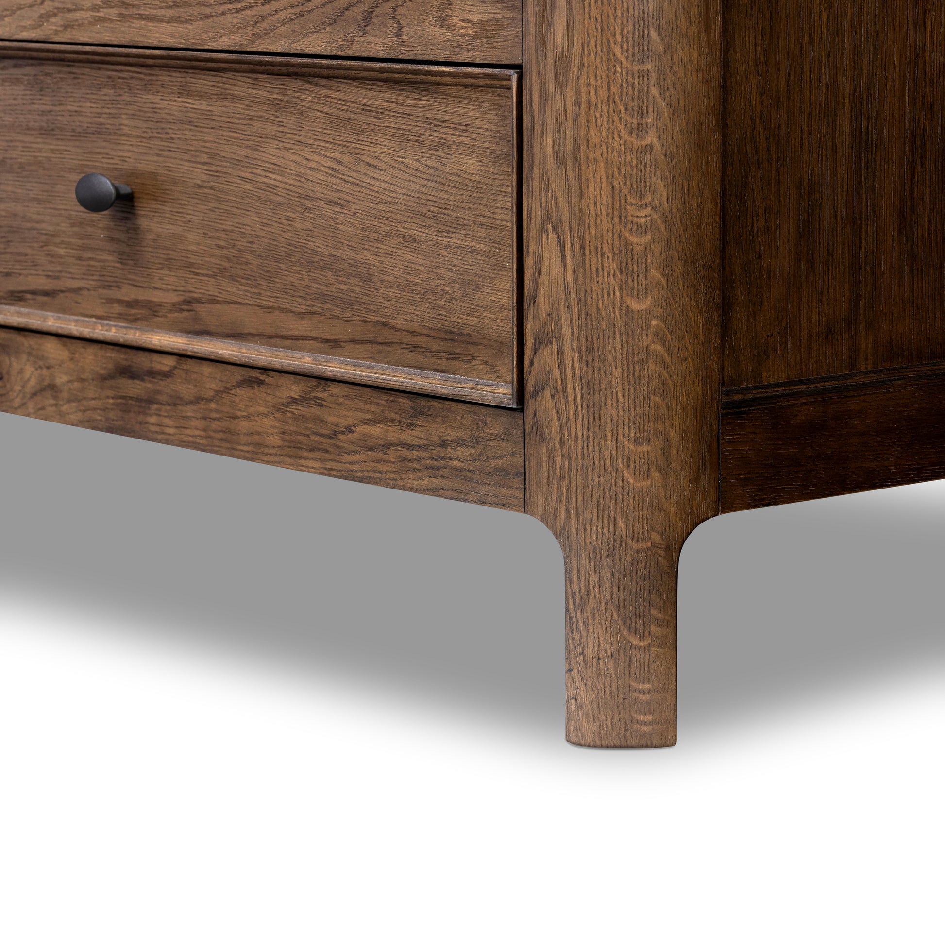 Orville Bedroom 5 Drawer Dresser leg shown up close