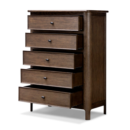 Orville Bedroom 5 Drawer Dresser shown with drawers open
