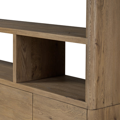 Nolan Bookcase close up corner view of bookcase