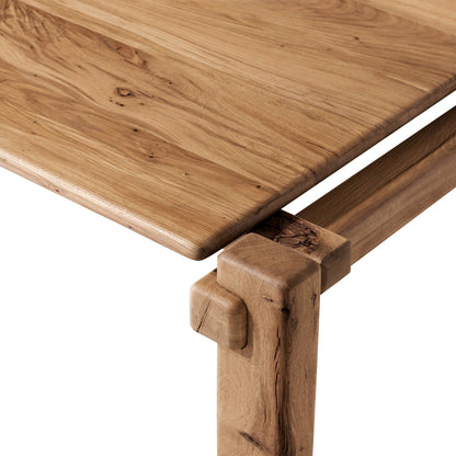 Natural Reclaimed French Oak close up view of table legs