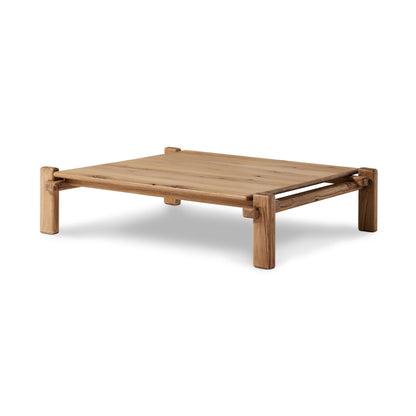 Brady Square Coffee Table in Natural Reclaimed French Oak angled view