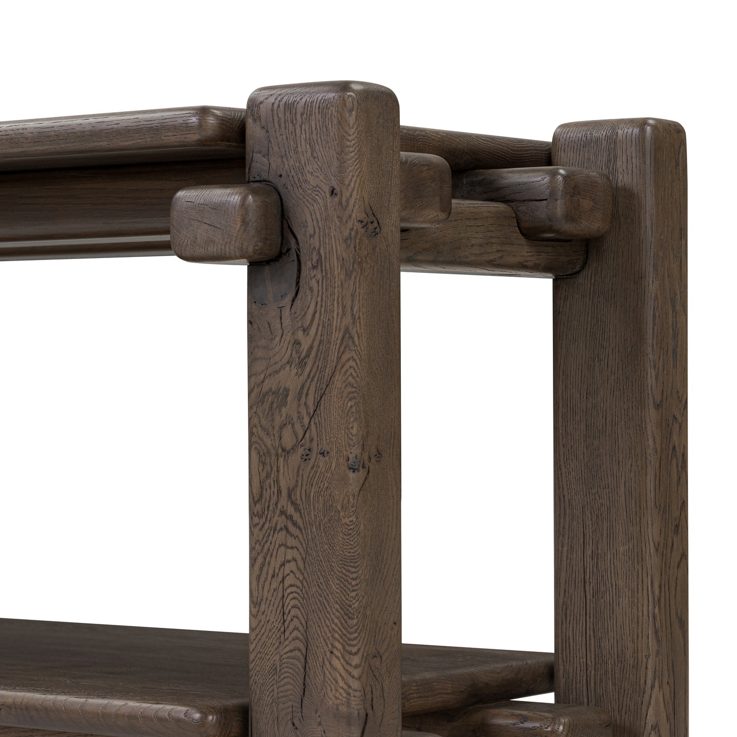 Brady Low Console Table close up view of table legs