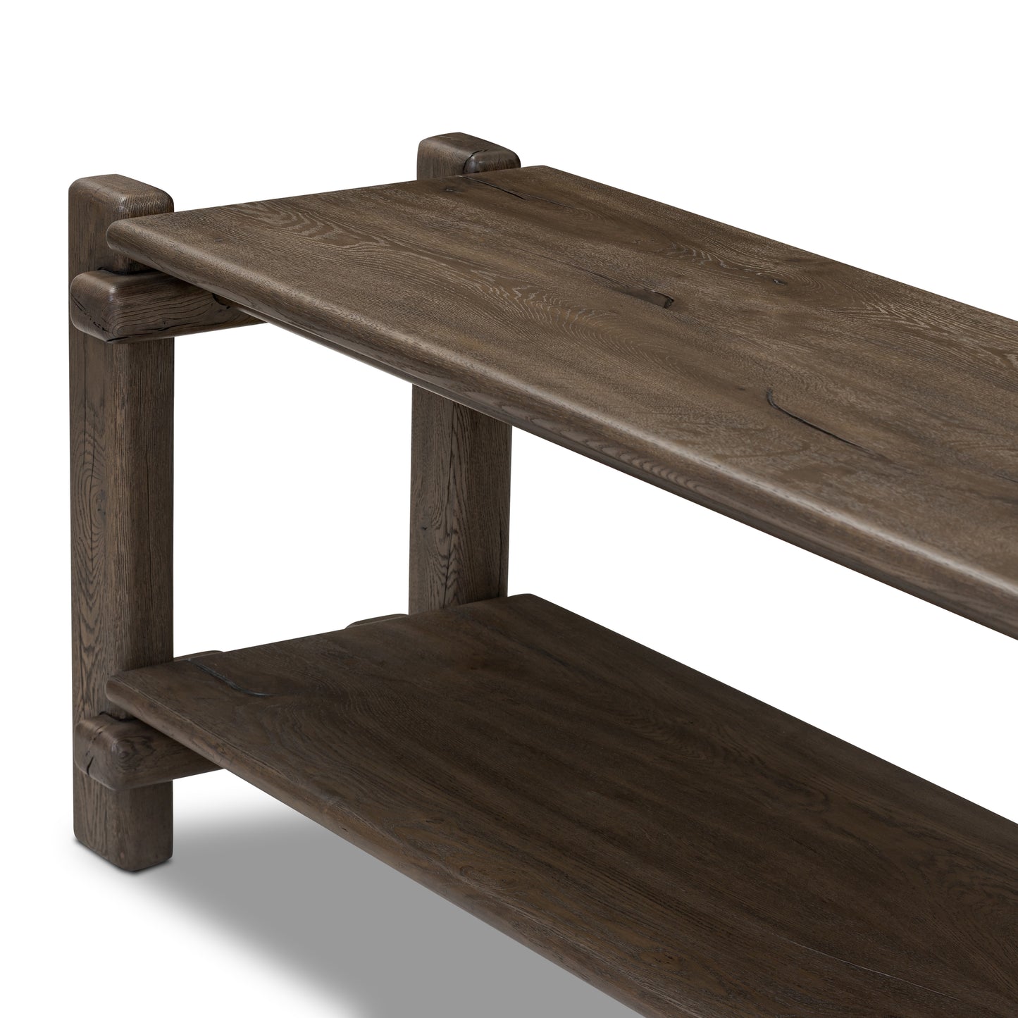 Brady Low Console Table angled close up view