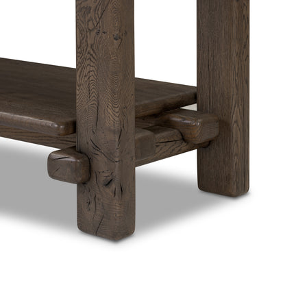 Brady Low Console Table close up view of bottom of table