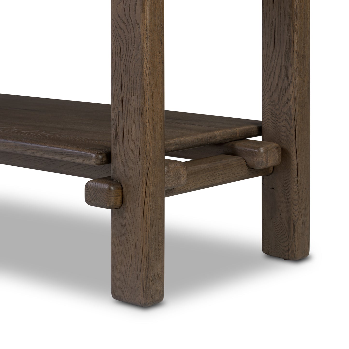 Brady Console Table close up view of bottom of table