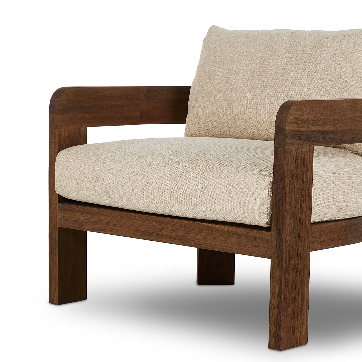 Caspian Outdoor Chair close up angled front of chair view