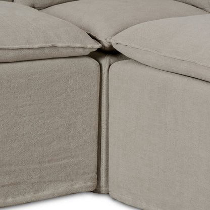131" Erica Slipcover Dining Banquette up close
