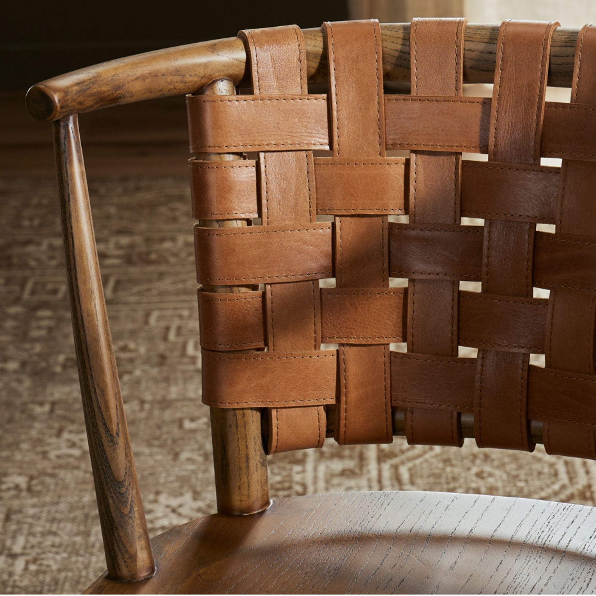 Collin Dining Chair backing up close shown in room