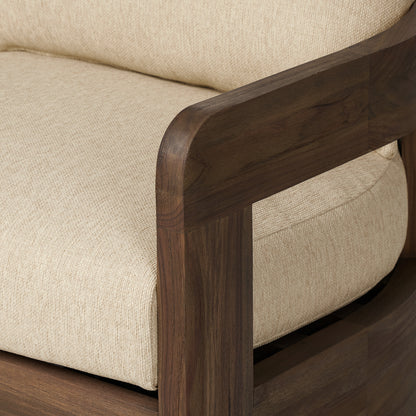 Caspian Outdoor Swivel Chair close up view of armrest